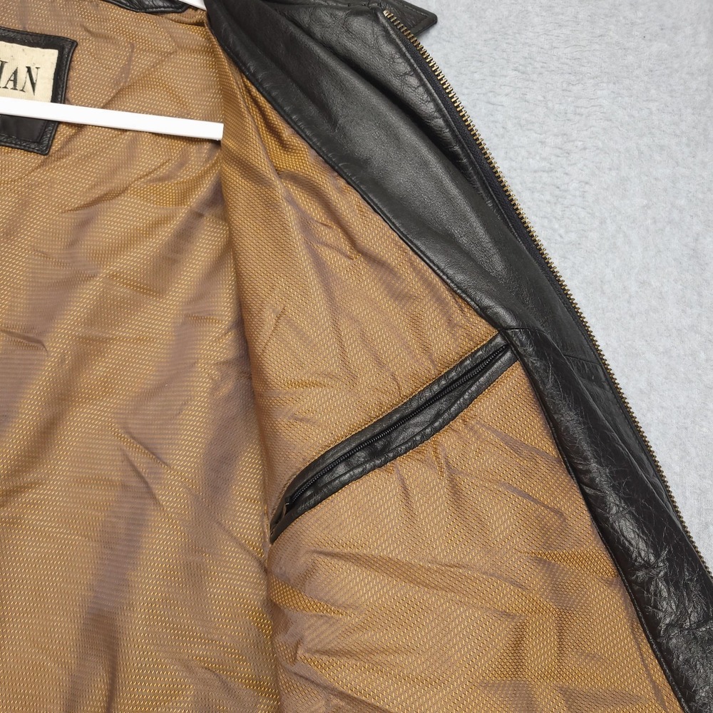 M‎ Julian Wilsons Leather Jacket Mens Medium Black Zip Front Buckle Pockets - Picture 15 of 16